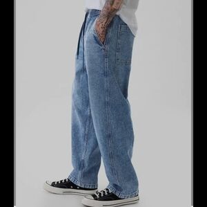 GAP Men's Pull On Baggy Jeans Light Wash Slouchy Loose Tapered Leg Streetwear S